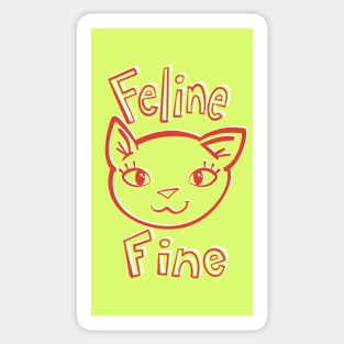 Funny Cat Pun Feline Fine Sticker